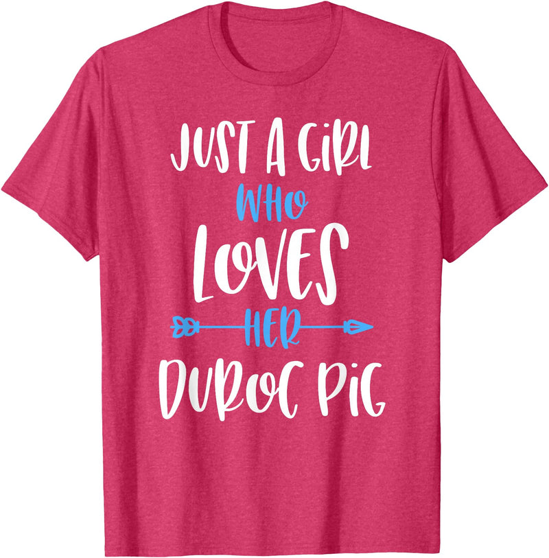 Angry Ant Graphics - Duroc Pig Just a Girl Who Loves Her Duroc Pig T-Shirt - Red Heather