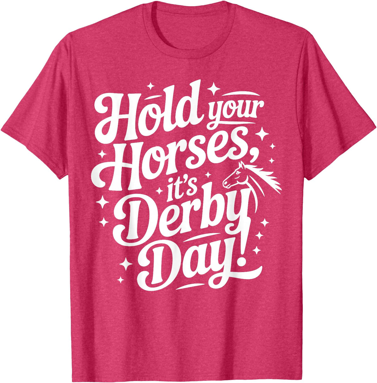 Witty Roller Derby & Sports Tees Hold Your Horses it's Derby day T-Shirt - Red Heather