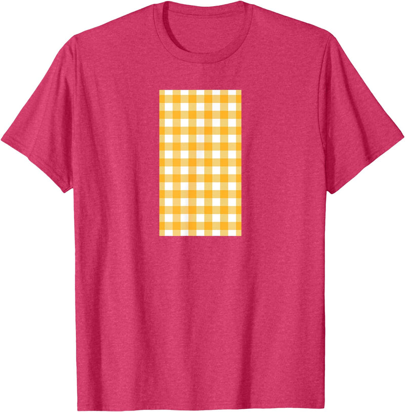 Buffalo Plaid and Checkered Squares Yellow Checkered Square Buffalo Plaid T-Shirt - Red Heather