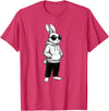 Cool Bunny Hipster Black Sunglasses Easter Rabbit 4 Boy Kids T-Shirt in Red Heather