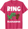 Funny Ring Bearer Wedding Ring Funny Ring Bearer Security Bear Dino Wedding Party Ring T-Shirt - Red Heather