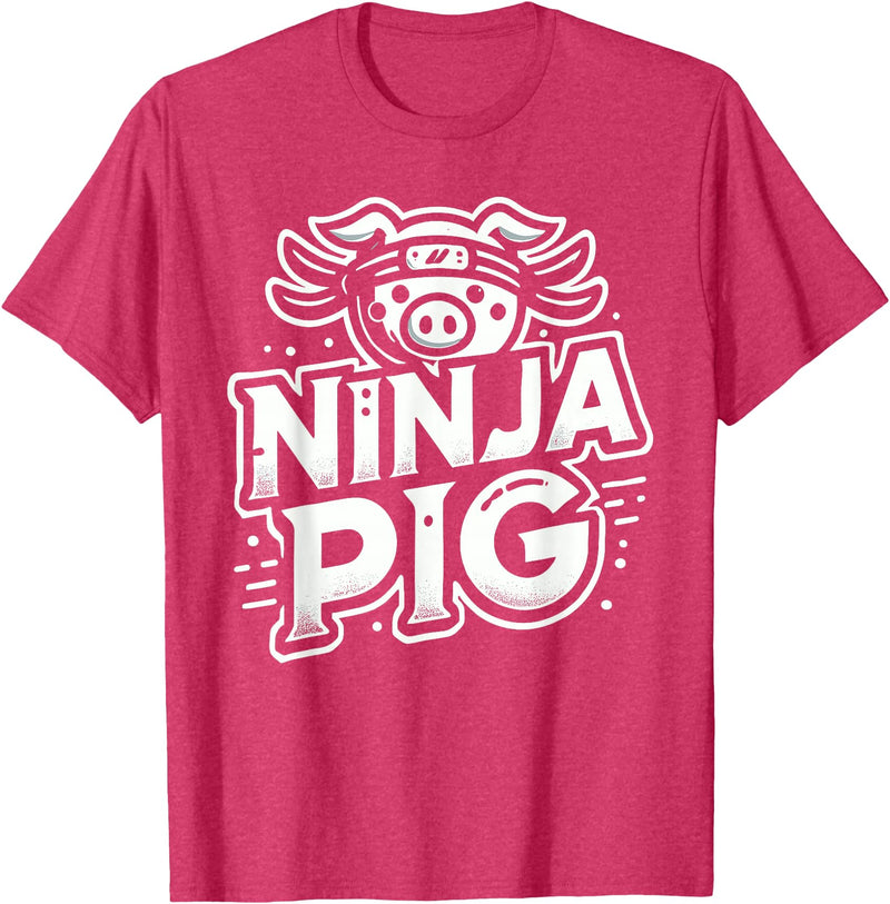 PIG Designs By ShirtZilla Ninja PIG T-Shirt PIG Ninja T-Shirt - Red Heather