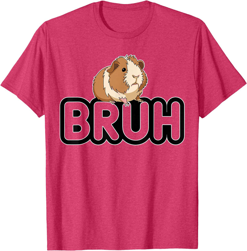 Magical and Funny Guinea Pig owner Gifts Bruh Guinea Pig T-Shirt - Red Heather