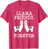 Llama Friendship Girls Llama Friends Girls Women Llama Friendship T-Shirt - Red Heather
