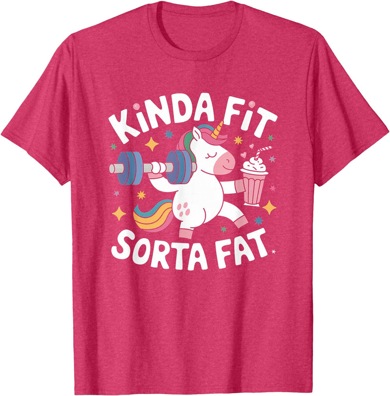Kinda Fit Sorta Fat Gift Funny Gym Weightlifting Kinda Fit Sorta Fat Tshirt Funny Gym Body Cute Bear Retro T-Shirt - Red Heather