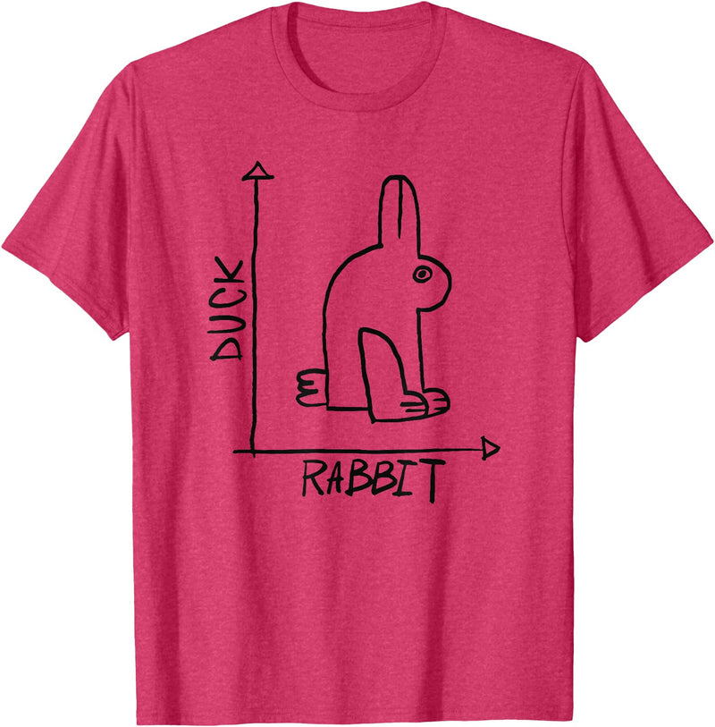 Rabbit Duck Illusion T-Shirt in Red Heather