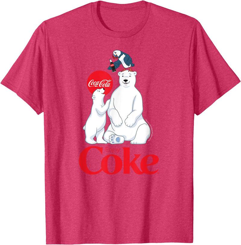 Coca-Cola Company Coca-Cola - Polar Bears and Coca-Cola T-Shirt - Red Heather