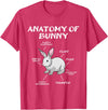 Funny Bunny Rabbit Anatomy Cute Rabbit Humor Joke T-Shirt in Red Heather