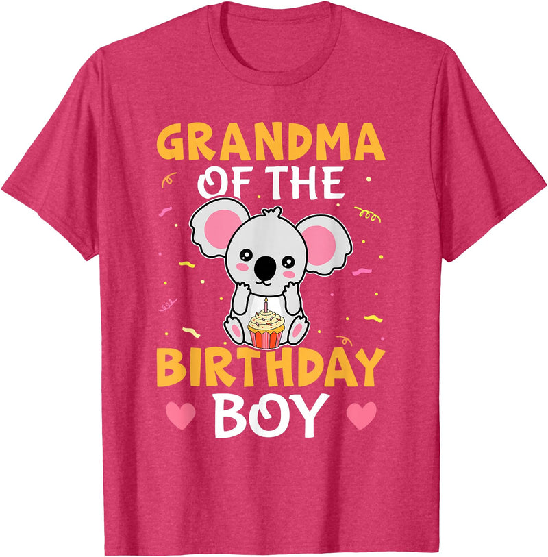 Favorite Grandma Designs For Women Grandma Of The Birthday Boy Koala Bear For Girls T-Shirt - Red Heather