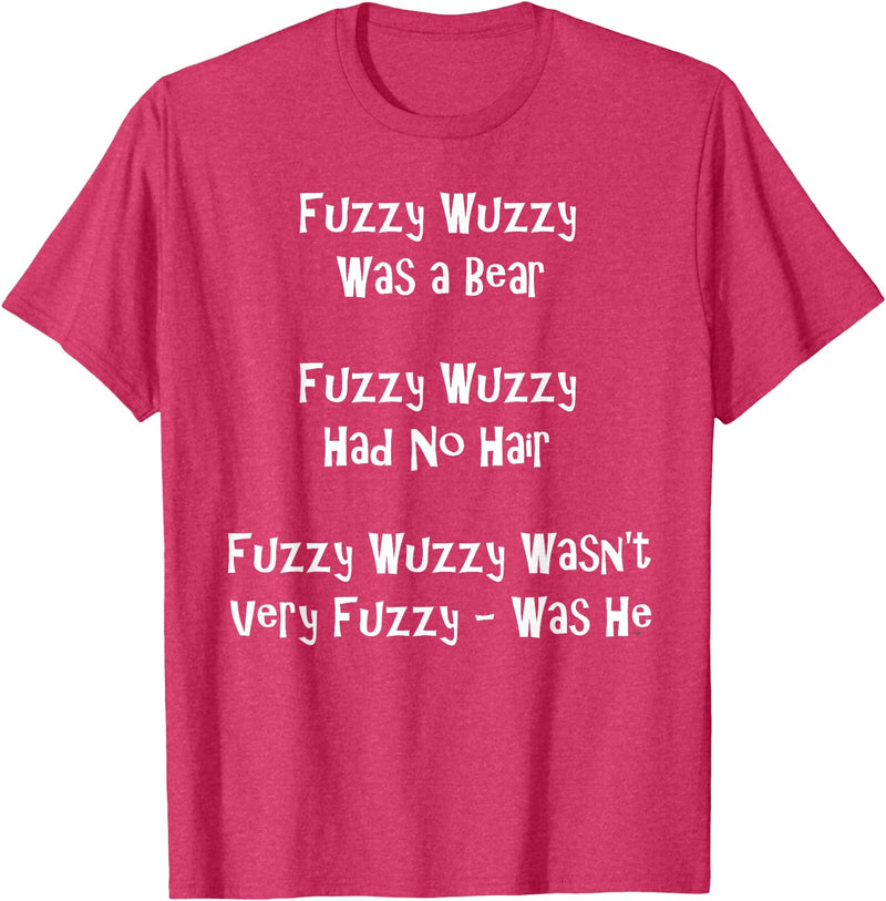 Speech Therapist Gifts - Tongue Twisters! Fuzzy Wuzzy Was a Bear... Best Tongue Twister Gift T-Shirt - Red Heather