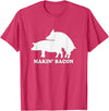 Chris T-Shirt makin bacon t-shirt pork bacon shirt pigs T-Shirt - Red Heather