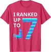 I Ranked Up to 7 Birthday Video Game Llama Piñata Birthday T-Shirt - Red Heather
