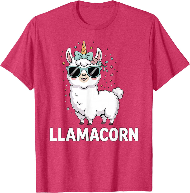 Funny Llamacorn Lover Llama Design Llamacorn Funny Llama Unicorn For Girls Kids Lover Llamacorn T-Shirt - Red Heather