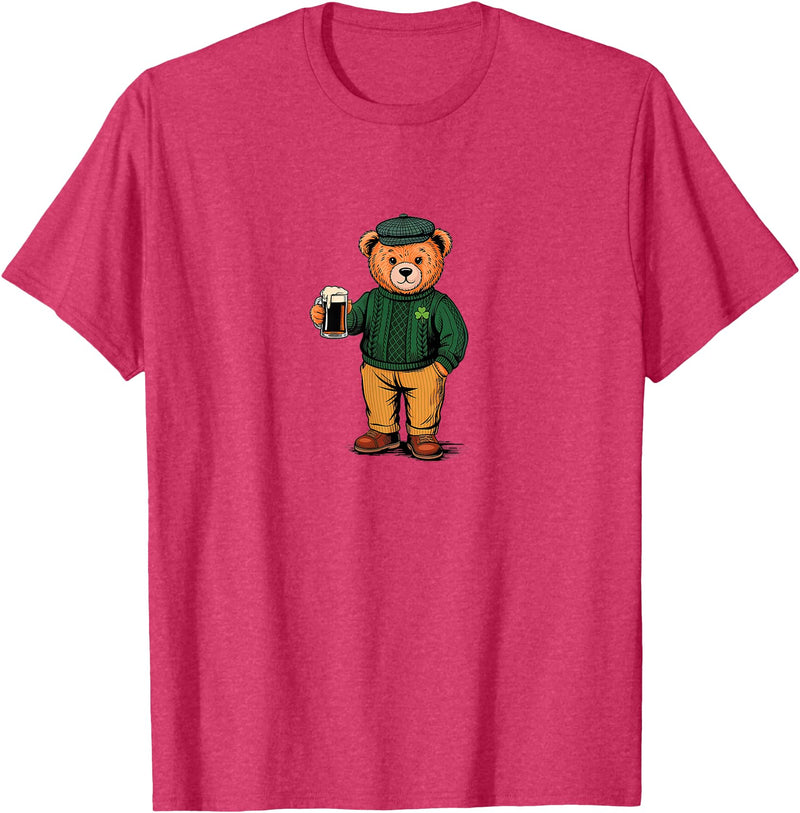 St Patricks Day Bear t -shir t St Patricks Day Bear T-Shirt - Red Heather