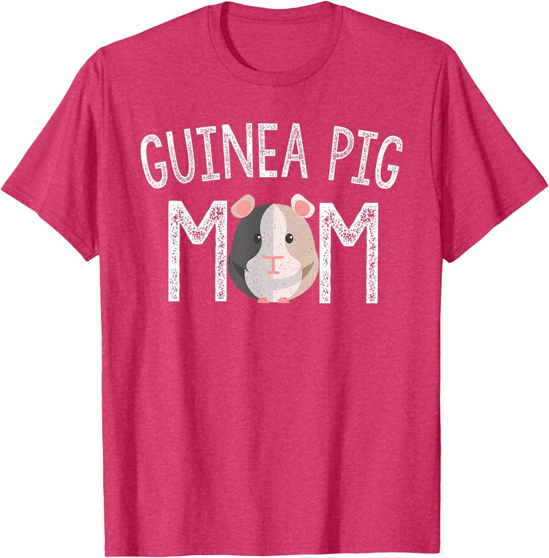 Guinea Pig Mom Gifts Guinea Pig Mom Guinea Pig Lover Gifts Mama Mother T-Shirt - Red Heather