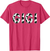 Cow Pattern Print Family Matching Birthday Shirts Cow Gigi Birthday Family Matching Mothers Day Boy Girl Farm T-Shirt - Red