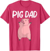 Best Pig Hog Livestock Barn Farming Accessories Cool Pig Gift For Dad Father Swine Boar Piggy Farm Animal T-Shirt - Red Heather