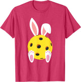 Cute Rabbit Lover Bunny Graphic T-Shirt (Black) in Red Heather