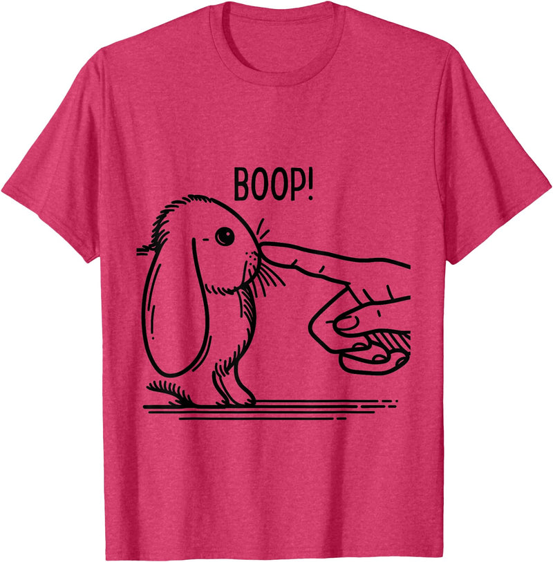 Cute Rabbit Lover Bunny Graphic T-Shirt (Baby Blue) in Red Heather