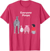 Everyone Poops Funny Zebra Pig Toilet Humor Tees Everyone Poops Funny Zebra Pig Toilet Humor T-Shirt - Red Heather