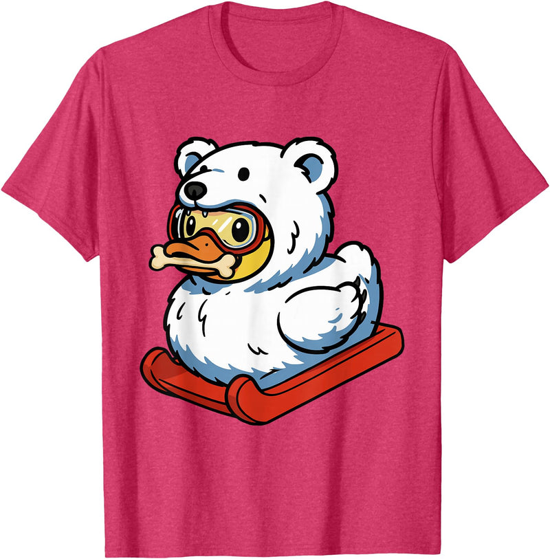 Ice Bear Duckling White Bear Polar Bear Duck T-Shirt - Red Heather