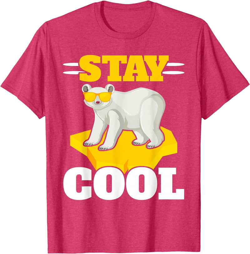 Polar Bear Antartica Arctic SteMi Apparel Stay Cool Polar Bear Arctic Animal Ice Bear Lover T-Shirt - Red Heather