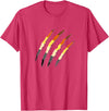 Gay Bear Pride T-Shirts LGBT Gay Bear Pride Shirt For Men - Bear Paw Scratch Cub T-Shirt - Red Heather