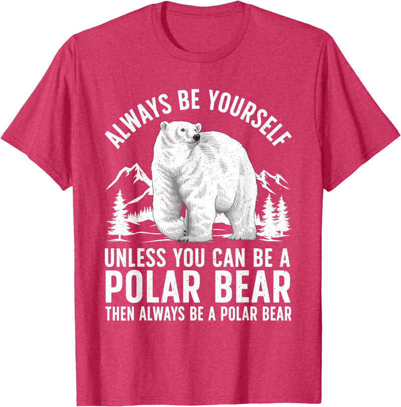 Polar Bear Gift Polar Bear Accessories & Stuff Cool Polar Bear Design For Men Women Animal Polar Bear Lover T-Shirt - Red Heather