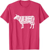 Beef Steak Cow Butcher Cuts Teez Cow T-Shirt T-Shirt - Red Heather