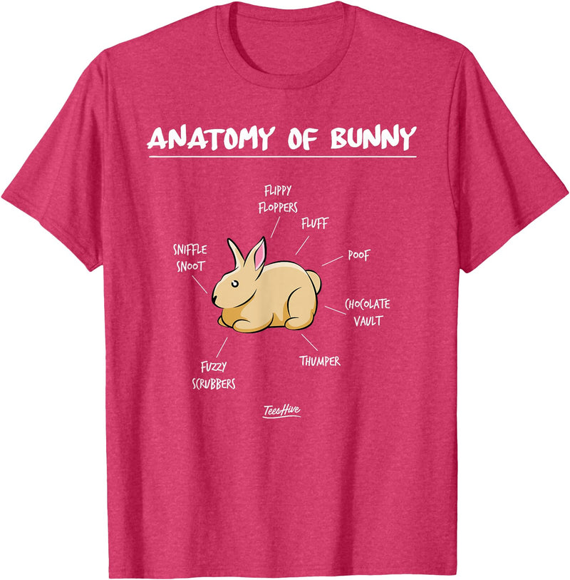Anatomy of Bunny Rabbit T-Shirt in Red Heather