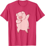 Cute Pig Tees Dabbing Pig Cute Pigs Dab Farmer Funny Pig T-Shirt - Red Heather