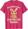Never Underestimate a Girl Who Loves Rabbits T-Shirt in Red Heather