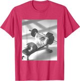 Hamster Gym Weight Lifting Meme T-Shirt - Red Heather