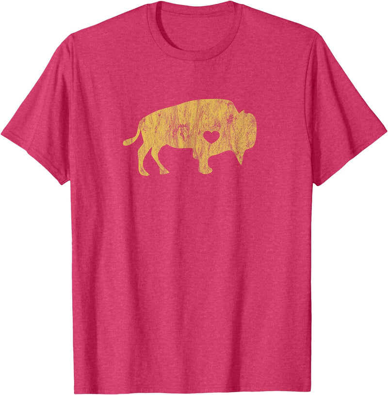 I Love Wild Buffaloes Gift Company I Love Buffaloes Golden Buffalo Bison Lover Gift Ideas T-Shirt - Red Heather