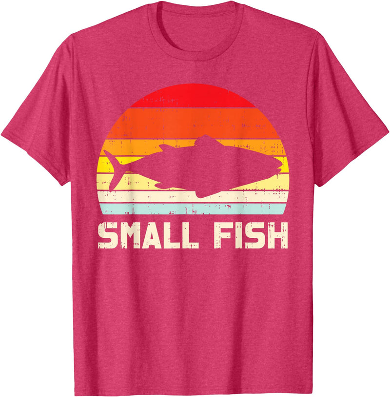 BoredKoalas Fish Fishing Shirts Fisherman Gifts Small Fish Retro Bass Fishing Family Matching Son Boys Gift T-Shirt - Red Heather