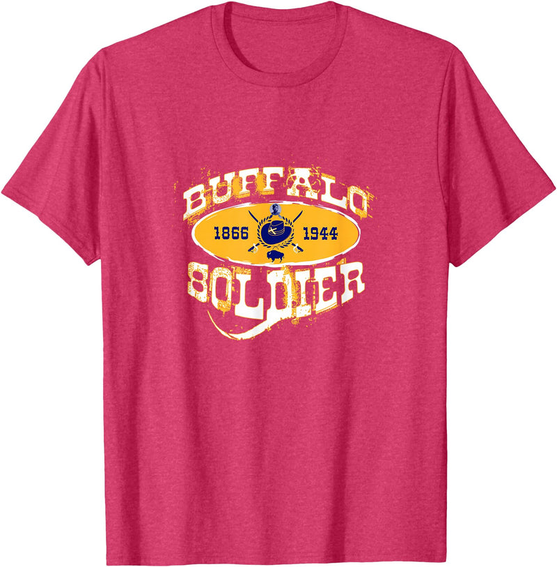 Historically Tee Buffalo Soldier T-Shirt - Red Heather