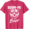 Boom-Pa Bear Funny Gifts Apparel Boom-Pa Bear Wearing Cool Sunglasses Fathers Day Gift T-Shirt - Red Heather