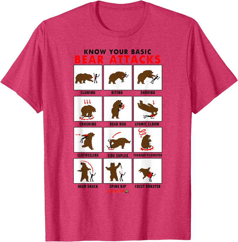 Bearmageddon Basic Bear Attacks Shirt T-Shirt - Red Heather