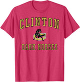Official High School Fan Gear Clinton High School Dark Horses T-Shirt - Red Heather