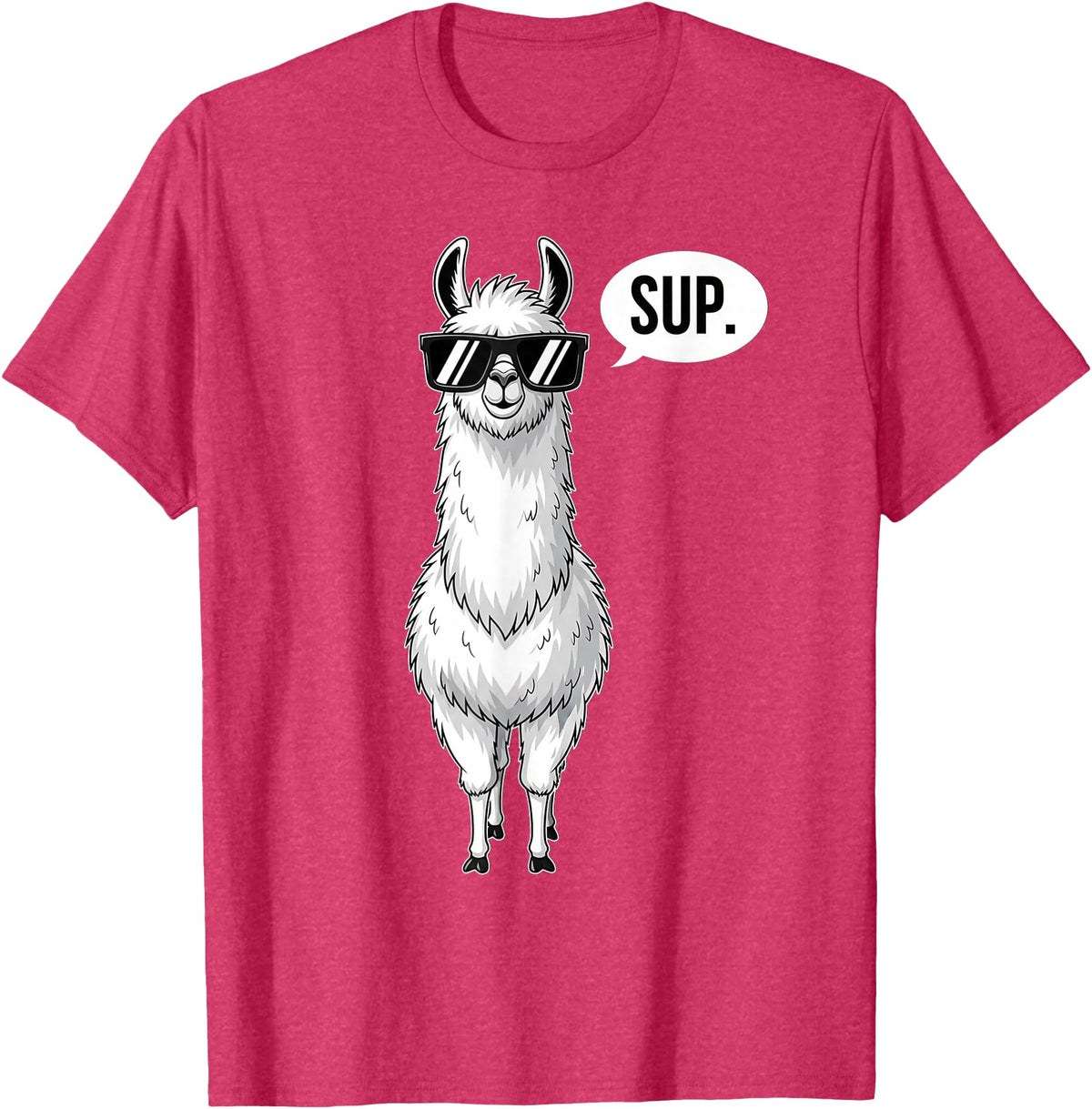 Funny Llama lover Co Alpaca Llama with Sunglasses Sup T-Shirt - Red Heather