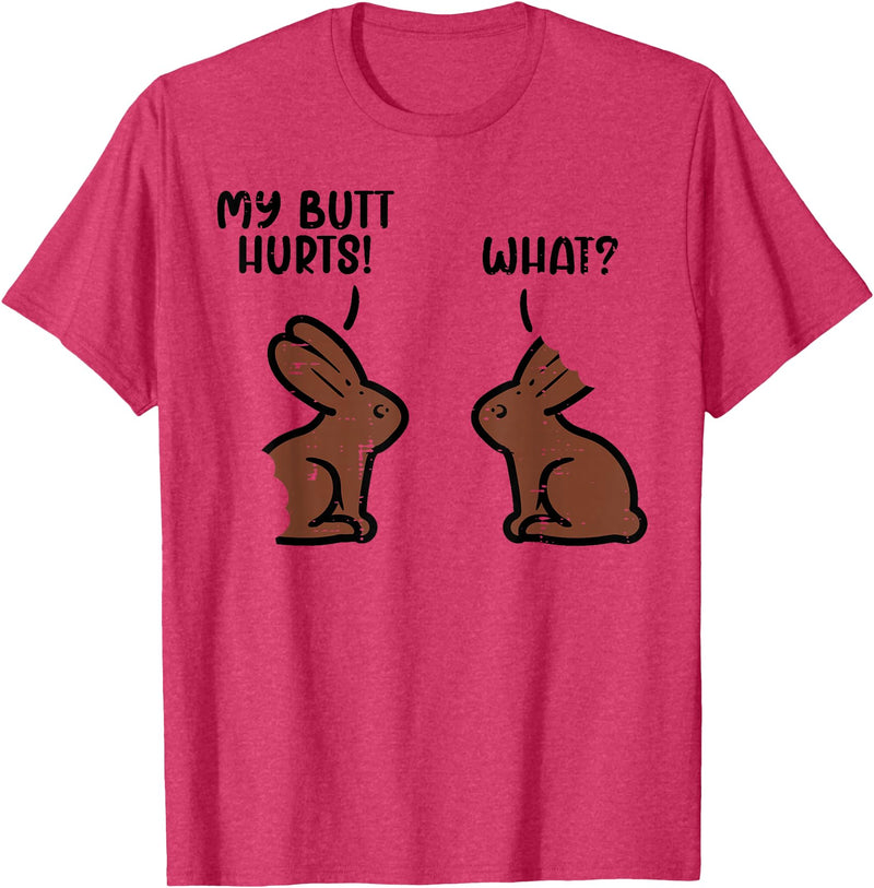 Chocolate Easter Bunnies Funny Rabbit Bunny Candy Men Women T-Shirt in Red Heather