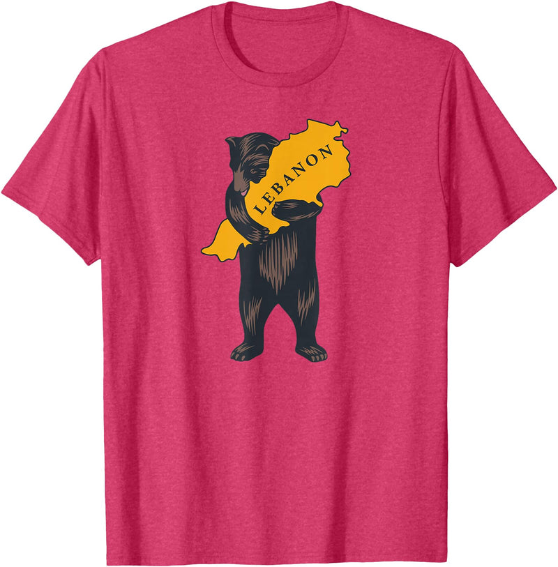 From California with Love Bear hugging Lebanon (based on California design) T-Shirt - Red Heather