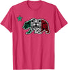 California Aztec Apparel Co California Republic Bear Aztec Calendar Mexico Mexican Flag T-Shirt - Red Heather