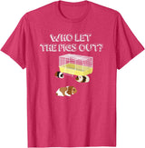 Guinea Pig Fan Gift Designs Who let the Pigs out I Funny Guinea Pig T-Shirt - Red Heather