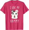 I Love My Hammy T Shirt for Hamster Lovers T-Shirt - Red Heather