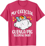 Guinea Pig Shirts For Men Women Kids Gift My Official Guinea Pig Sleeping Shirt Cavy Women Kids Men T-Shirt - Red Heather