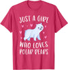 Funny Polar Bear Lovers Shirts For Girls Cute Polar Bear Shirt Just A Girl Who Loves Polar Bears T-Shirt - Red Heather