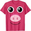 Cute Pig Face Halloween Outfit Groups Gifts Idea Funny Pig Face Swine Halloween Costume For Couples & Family T-Shirt - Red Heather