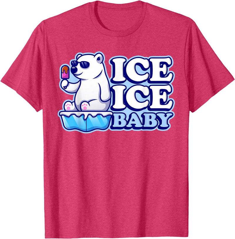 Save Our Cuddly Snow BEars Ice Ice Baby Polar Bears T-Shirt - Red Heather