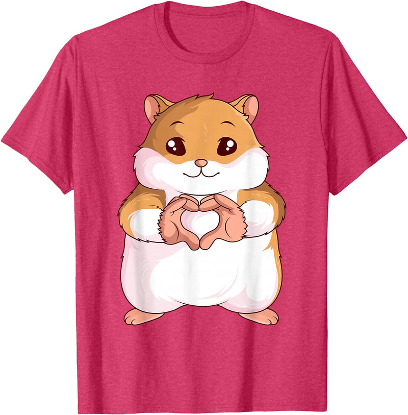Hamster Lovers Girls Ladies T-Shirt - Red Heather